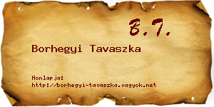 Borhegyi Tavaszka névjegykártya